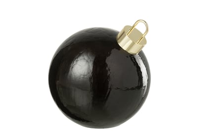 Boule de noël led verre noir medium