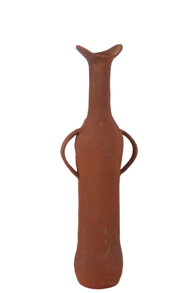 Vase aluminium terracotta large