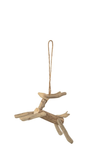 Renne suspension bois flotté naturel