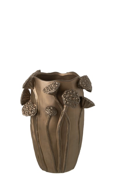 Vase lotus pod argile cuivre small