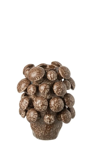 Vase fungi argile marron small