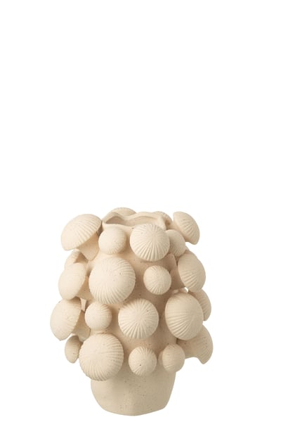 Vase fungi argile beige small