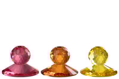 Chandelier balle verre jaune/orange assortiment de 3