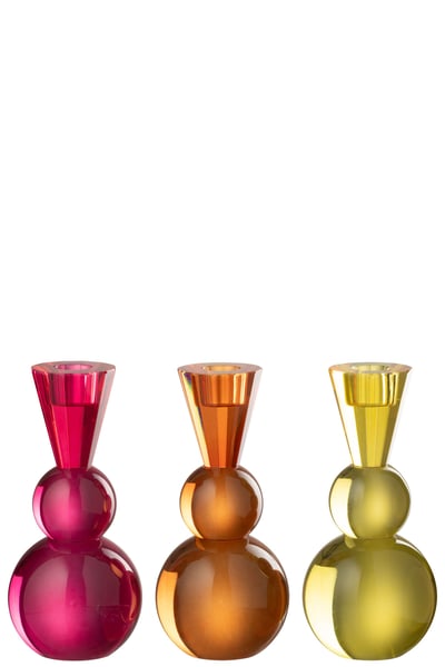 Chandelier balle verre jaune/orange assortiment de 3