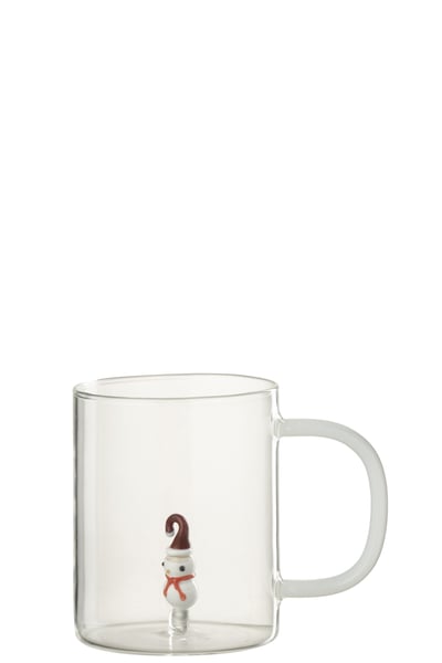 Verre bonhomme de neige verre transparent/multicolore