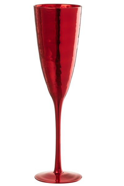 Verre à champagne miroir verre rouge