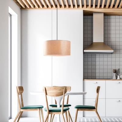 Lustre Tatum | Corps en métal | Capuchon en tissu | Crème