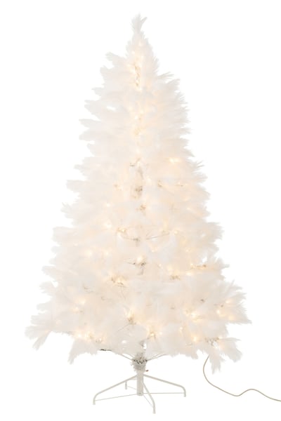 Sapin de noël 400 led pampa métal blanc