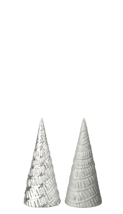 Arbre plastique argenté assortiment de 2