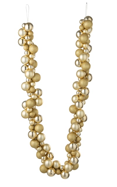 Guirlande boules de noël plastique doré