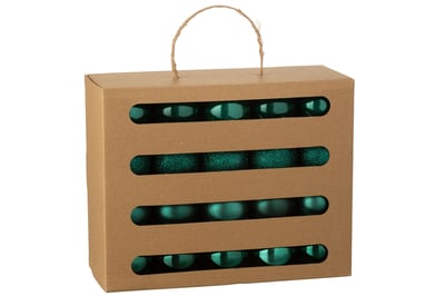 Boite de 40 boule de noël plastique vert foncé