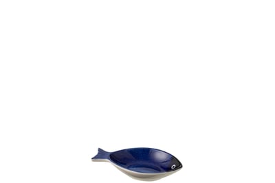 Bol poisson porcelaine bleu large