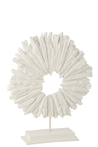 Cercle rond polyrésine blanc