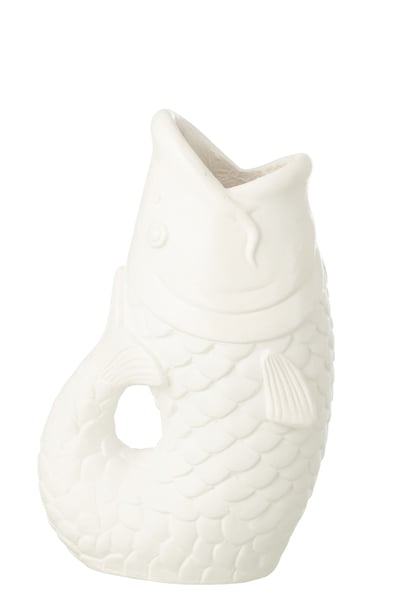 Cachepot poisson exterieur magnésium blanc small