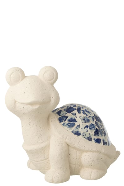 Tortue extérieur mosaïque magnésium beige/bleu