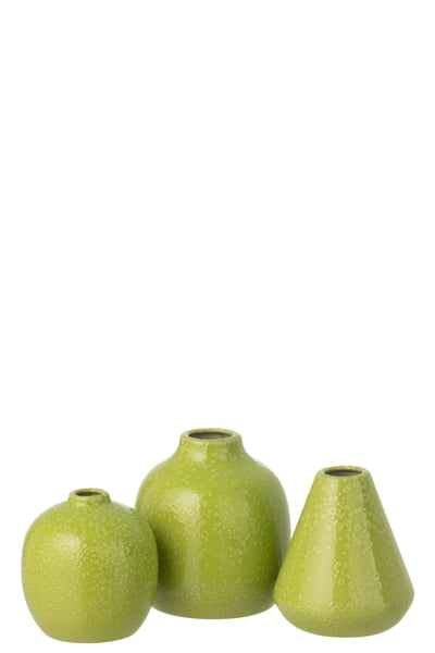 Set de 3 vase porcelaine vert