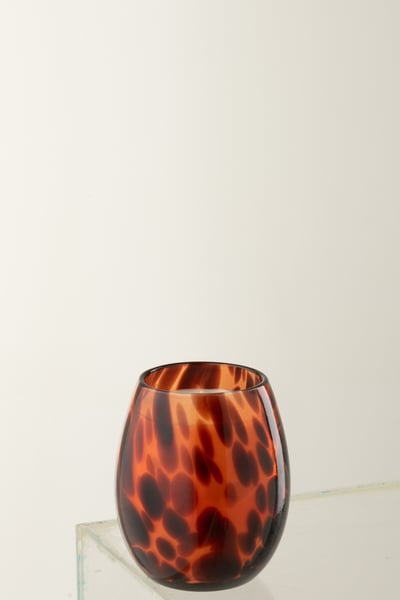 Bougie mia verre orange/noir small-90h