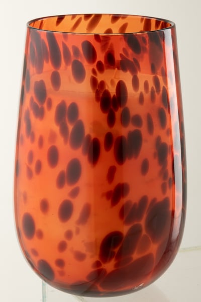 Bougie mia verre orange/noir large-230h