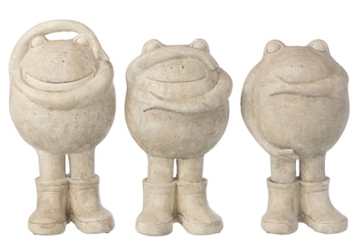 Grenouille voir/entendre/parler mgo beige large assortiment de 3