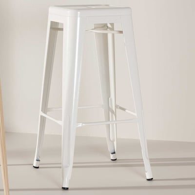 Tabouret de bar Tempe - Acier - L43xH76xP43cm - Beige