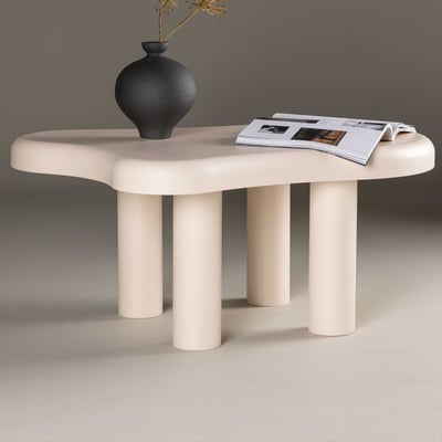 Table basse Strömstad - MDF Blanc 100x71 cm