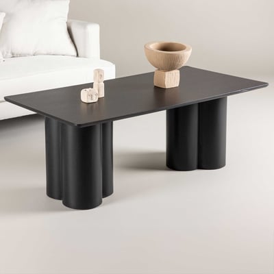 Table basse Olivia - MDF noir 120x60 cm