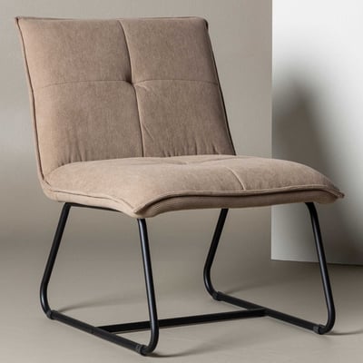 Fauteuil Madison en velours côtelé marron - 77x59x79 cm