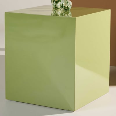 Table haute YORK pour canapé - MDF vert clair/aspect brillant