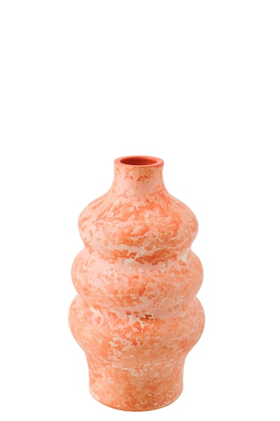 Vase céramique orange/blanc small