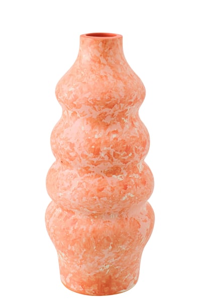 Vase céramique orange/blanc large