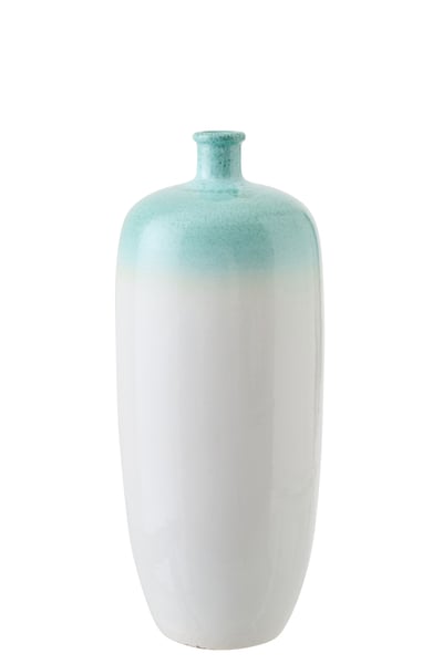 Vase céramique vert menthe/blanc small