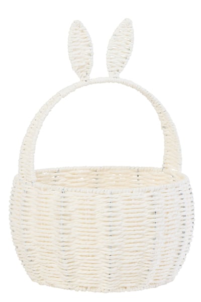Panier lapin fer/papier blanc