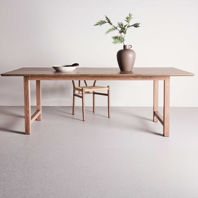 Table de salle à manger Count 100 x 220 cm - aspect bois marron