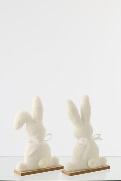 Lapin polyester blanc medium assortiment de 2