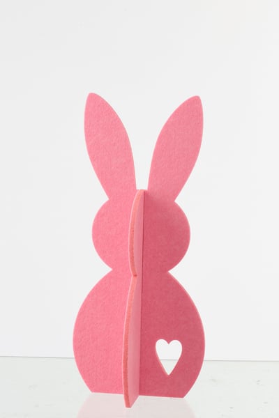 Lapin feutre rose medium