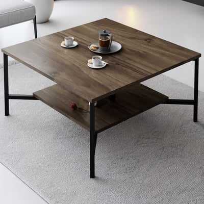 Line Table basse | 100 % MÉLAMINÉ | Noyer, Noir
