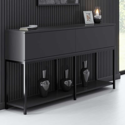 Table console moderne en noir anthracite, épaisseur 18 mm Table console moderne en noir anthracite, épaisseur 18 mm