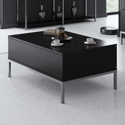 Table basse moderne avec pieds en métal en noir et argent Table basse moderne avec pieds en métal en noir et argent