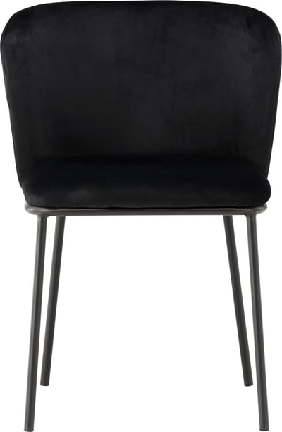 Chaise de salle à manger Edina Venture Design - Velours noir - 60x53x77 cm