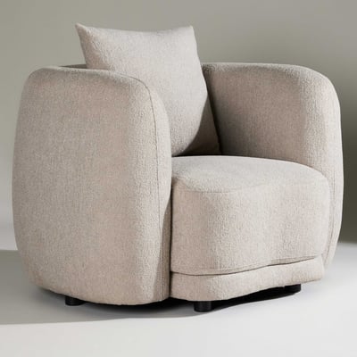 Fauteuil 1 place Cielo - Bouclé beige - 97x110x72 cm