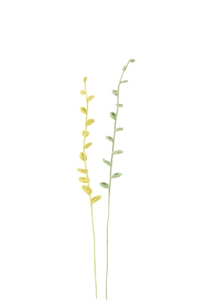 Fleur crochet polyester vert assortiment de 2