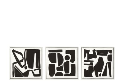 Decoration murale géométrique mdf noir/blanc assortiment de 3