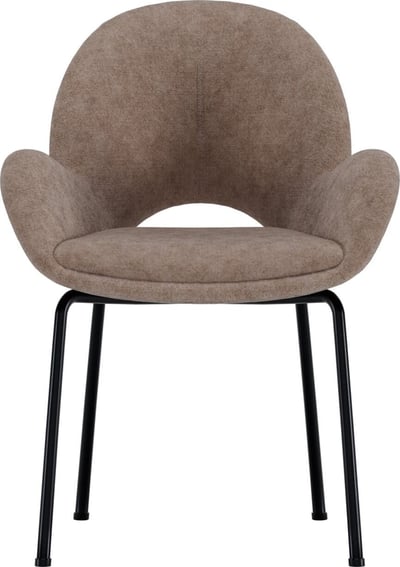 Chaise de salle à manger Florensa Venture Design - Velours marron - 60x80x60 cm