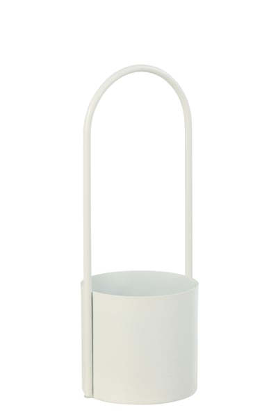 Cachepot fer blanc large