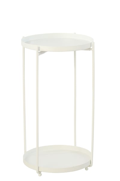 Table d'appoint rond fer blanc small