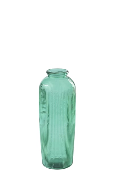 Vase  ligné verre vert émeraude