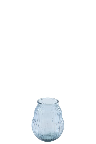 Photophore ligné verre bleu clair