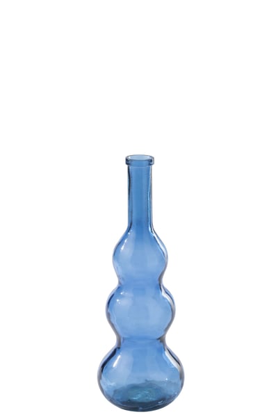 Vase  verre bleu