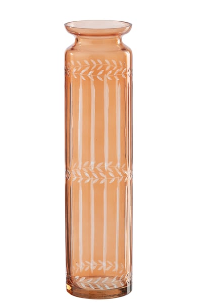 Vase verre orange large
