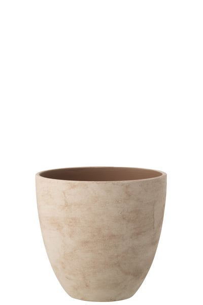 Cachepot rond céramique beige clair large